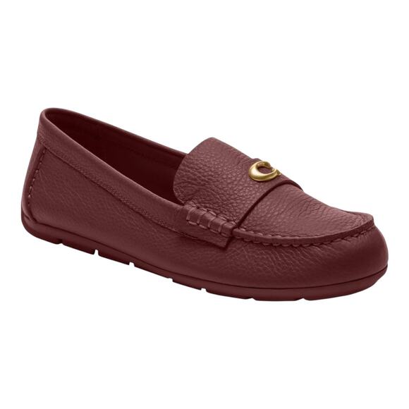 Coach Shoes - COACH Women's Sculpted C Leather Classic Loafer Flats Dark Wine Size 9
